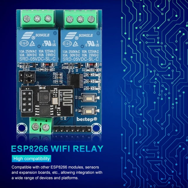 WIFI RELAY MODULE 5V/12V ESP8266 WiFi Control Relay Board for Arduino ...