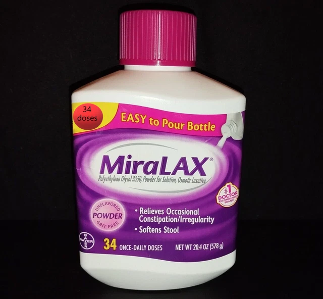 MIRALAX POWDER LAXATIVE Stool Softener, 34 Doses 20.4OZ (578g) UK £40.