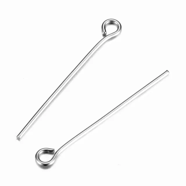 500PCS Stainless Steel Eyepins Open Eye Pins For Jewelry Earring Making 25mm