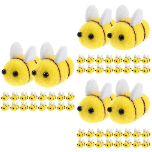 Ouligay Pack Of 20 Bee Felts Wool Mini Bee Decoration Wool Felt Bees