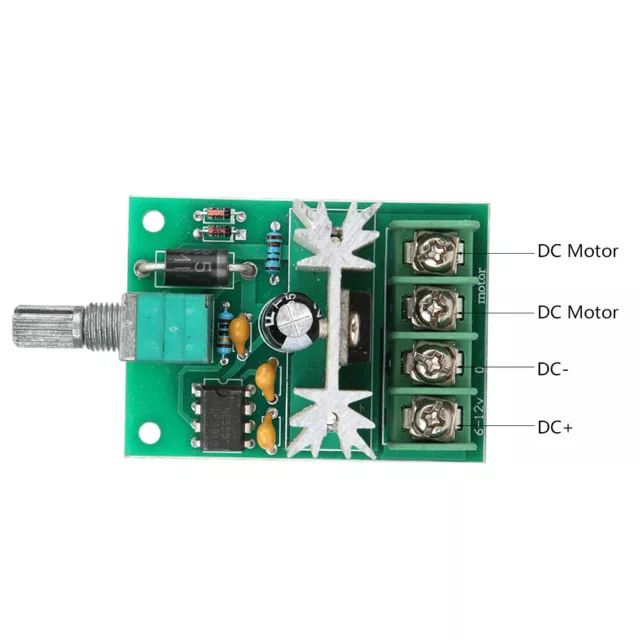 Interruttore di controllo controllo velocità motore DC PWM con manopola in lega di alluminio DC6-12V 6A