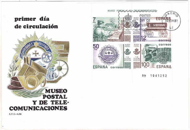 Über den ersten Tag. Post- und Fernmeldemuseum 1981. Blockblatt
