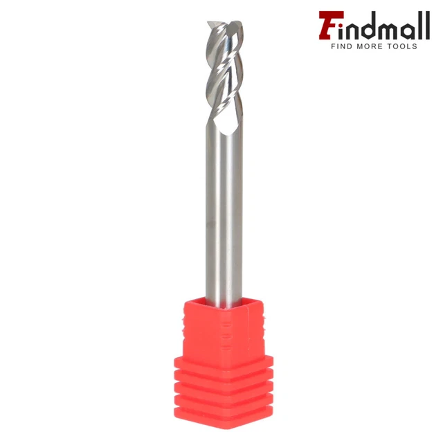 Findmall 1/4" Alu-Power 3 Flute Regular Length Carbide End Mill for Aluminum