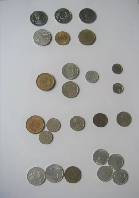 Konvolut - 21 alte Münzen Europa  + 3 Stck. Indien + 1 Stck Argentinien