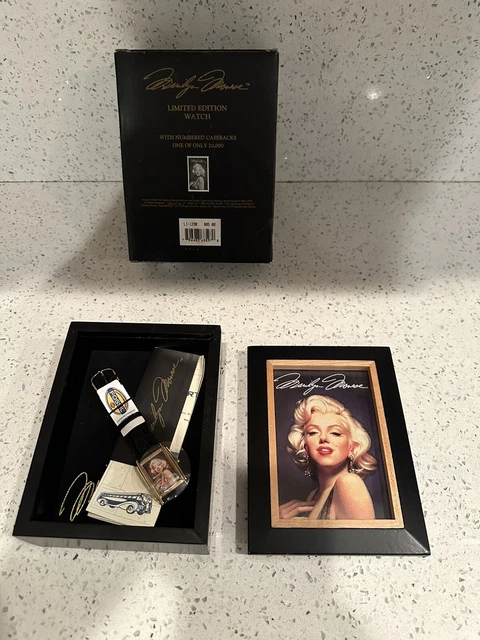 Vintage Marilyn Monroe Fossil Watch and Wood Picture Box 1995 NIB