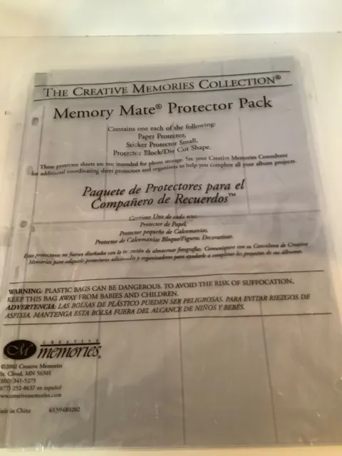Paquete protector Creative Memories Memory Mate NUEVO
