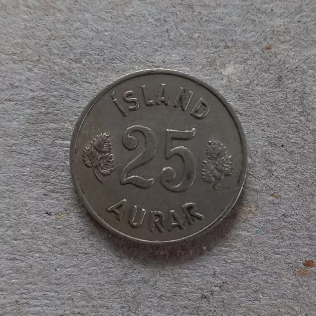 Münze, Island, 25 Aurar, 1962