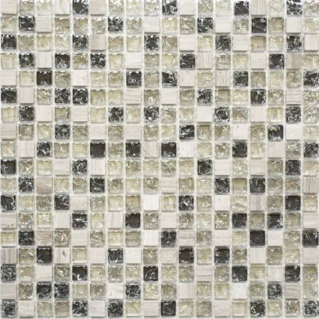 Pierres Mosaïques Carreaux de Mosaique Pâte Verre/Pierre Gris-Vert 92-1052_F 10