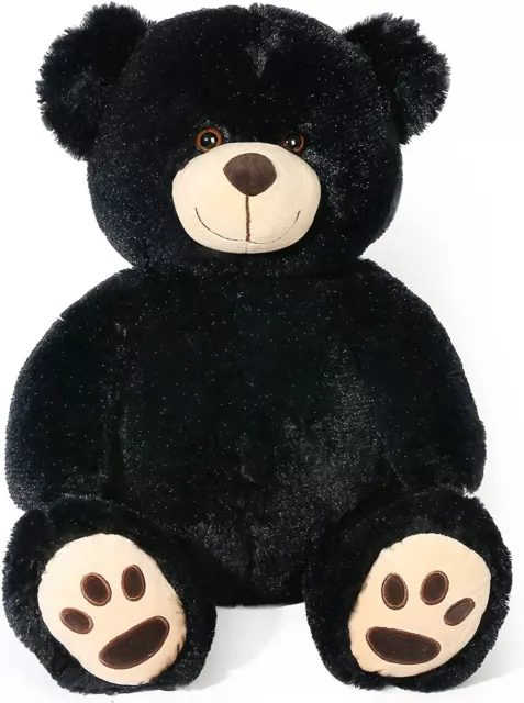 Teddy Bear Stuffed Animals 20'' Black Bear Plush Plushies with Footprints Gift