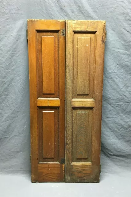 Antique Pair Chestnut Cupboard Doors 8x35 Cabinet Kitchen Vintage Old 429-21B