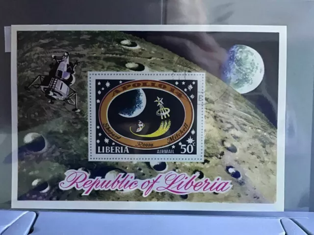 Republic of Liberia Apollo 14  cancelled stamp sheet R26961