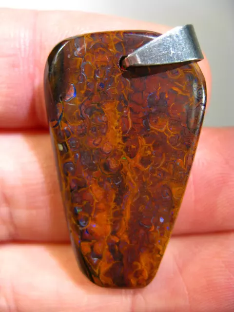 32 cts Yowah Nuss Nut Opal Anhänger Boulder Matrix mit Schöner Zeichnug