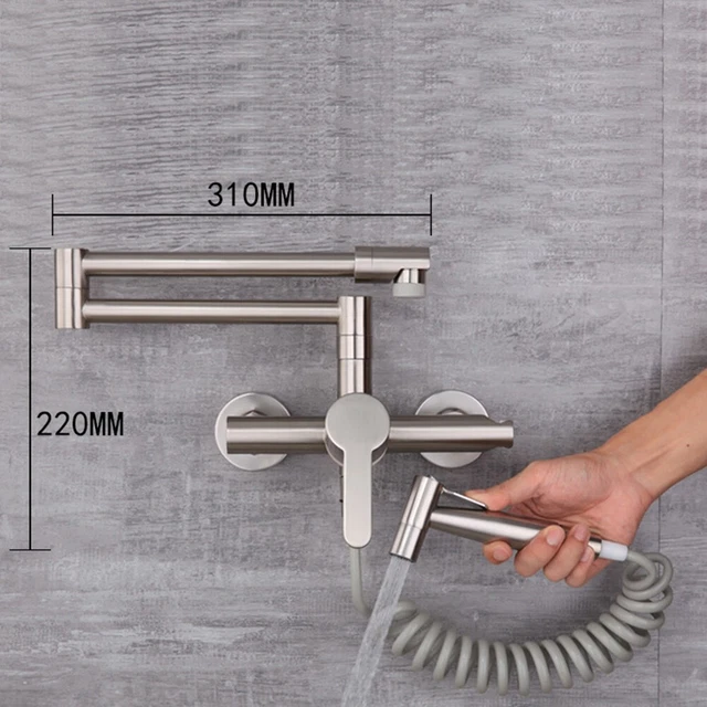 Wall Mounted Hot Cold Mixer Tap, Two Handle Design, Stable and Durable