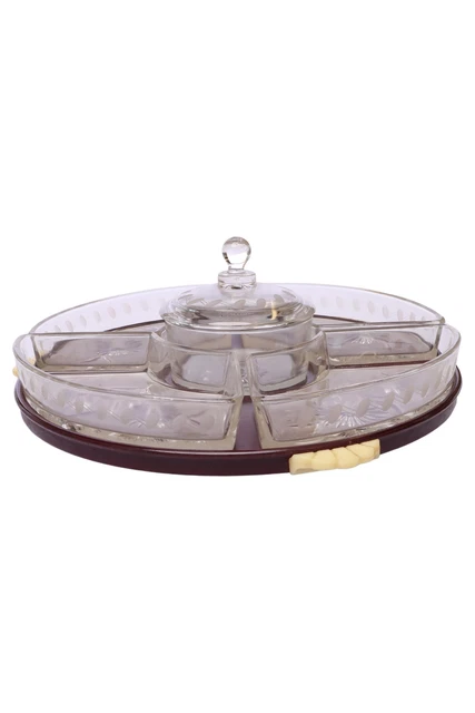Ciotola snack trasparente Ø 28 cm vetro fiori snack