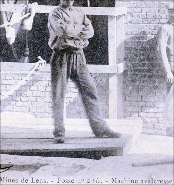 Mines Lens 1904 Miners Swallow Machine Old Postcard Mining Card