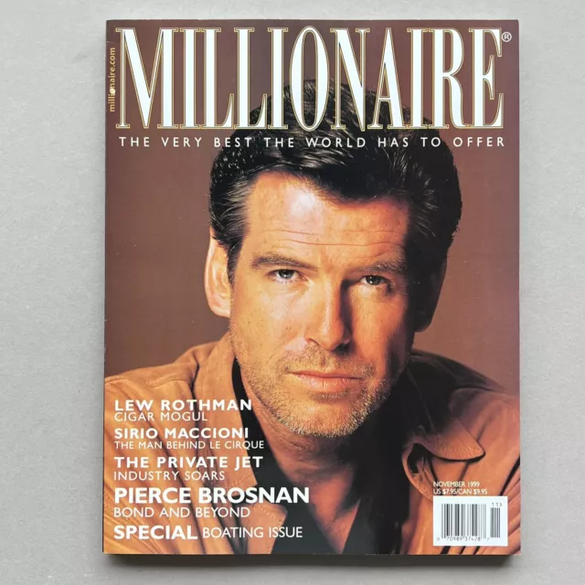 JAMES BOND Rare MILLIONAIRE MAGAZINE 1999 NOV Pierce Brosnan AZIMUT YACHTS Golf