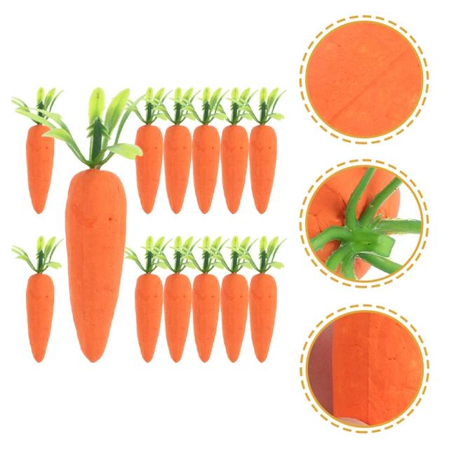 25 Pcs Fake Display Food Easter Carrots Miniature Ornaments Props