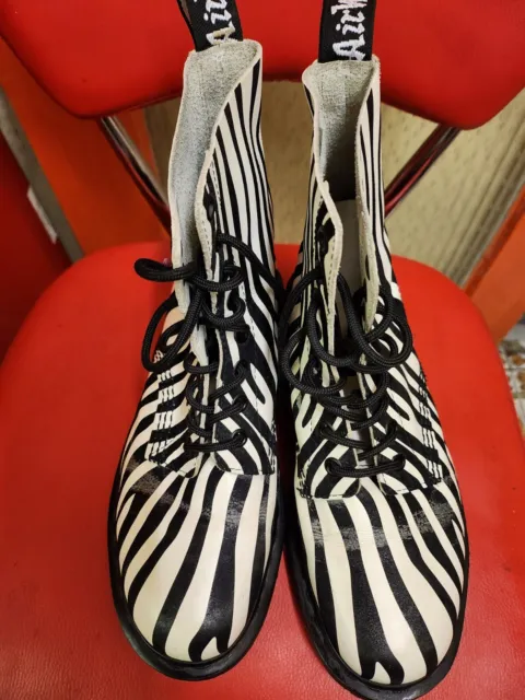 Rare Zebra Print Dr Martens.  Size 6