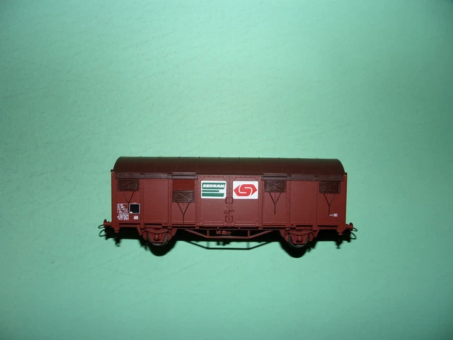 ROCO Wagon couvert à essieux Gs brun à toit gris ep IV DSB HO 1/87