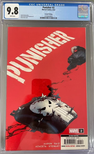 Punisher #2 2Nd Printing Saiz Variant Vf/Nm Marvel Hohc Cgc 9.8