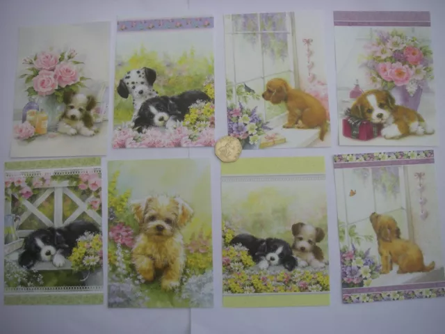 LITTLE BOOK CUTE PUPPIES  A6 Toppers 8 Gorgeous Designs by HUNKYDORY 6927 FREE