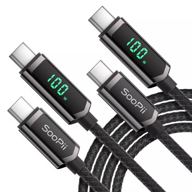 USB C TO USB C Cable 100W, [2-Pack 6ft] Type C to Type C Super Fast  Charging $42.93 - PicClick AU
