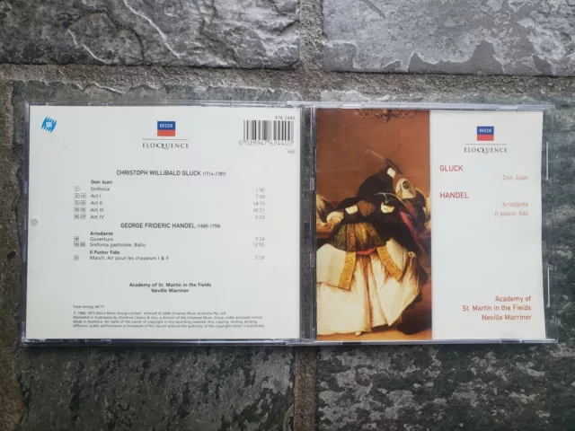 Gluck: Don Juan, Handel: Ariodante, Il Pastor Fido ASMF Neville Marriner CD fine