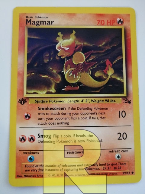 magmar pokemon card value 39/62 Magmar 39/62 Fossil Set Pokemon TCG Card In Protective Penny Sleeve – The  Game Experts
