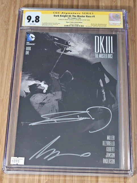 Dark Knight Ill: The Master Race #1 CGC SS 9.8 RARE B&W Frank Miller Signed
