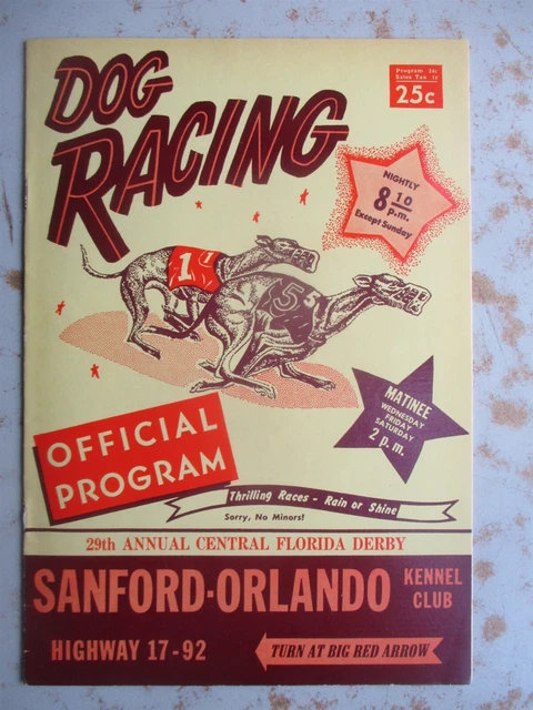 1964 Dog Racing Official Program - Sanford-Orlando Kennel Club