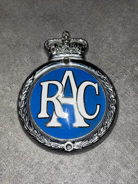 Rac Royal Automobile Club Car Bumper Grille Badge Solid Metal Rally Bash Chrome