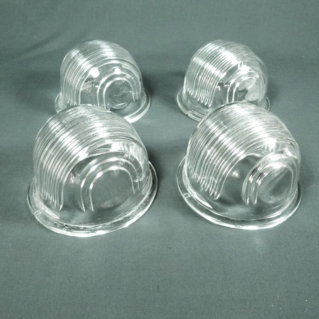 4 CORNING CROUSE HINDS AIRPORT RUNWAY TAXIWAY LIGHT,  lens,  globe,  Vtg NOS