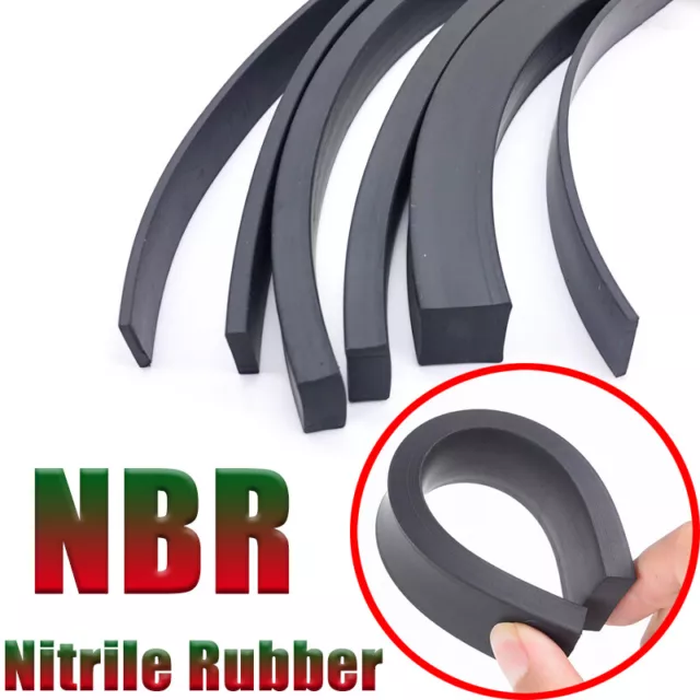 Smooth Solid Nitrile Rubber Strip Square Sheet Oil Resistant 4mm-20mm NBR Black