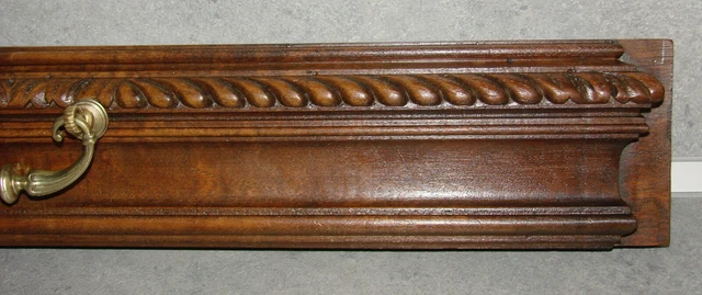 French Antique Large Hand Carved Architectural Drawer Front/Panel Solid Walnut 4