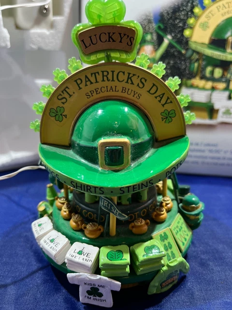 DEPT 56 Lighted LUCKY'S IRISH SOUVENIRS #55157,  ST PATRICK'S DAY w/o Leprechaun