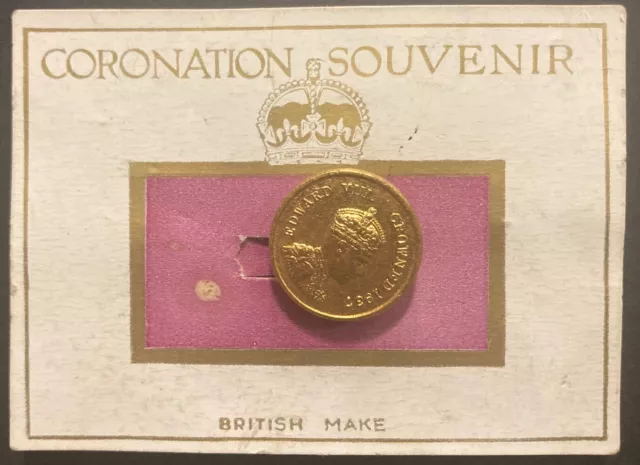 GREAT BRITAIN EDWARD VIII Crowned 1937 Pin on Original Card