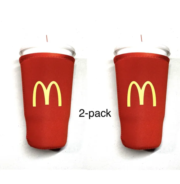 Twin-Pack (2) McDonalds Koozie JAVA SOK Large 32oz Insulated Neoprene Cup Sleeve