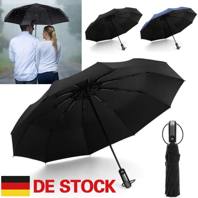 Regenschirm Auf-Automatik Sturmfest Umbrella Schirme Damen Herren stabil DE