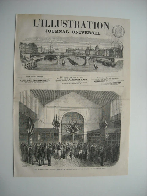 Gravure 1866. Fetes De Nancy, 15 Juillet. Reception A La Gare De L’imperatrice..