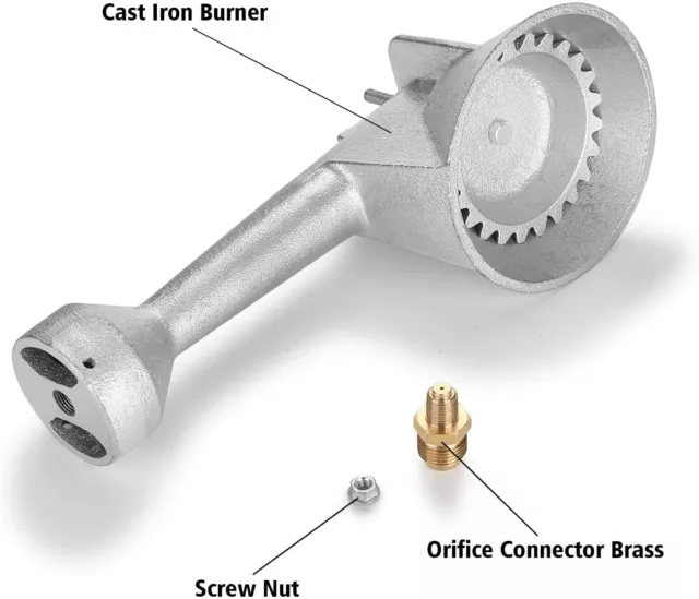 BBQ High Pressure Propane Cast-Iron Round Burner Head with Orifice Brass Fitting