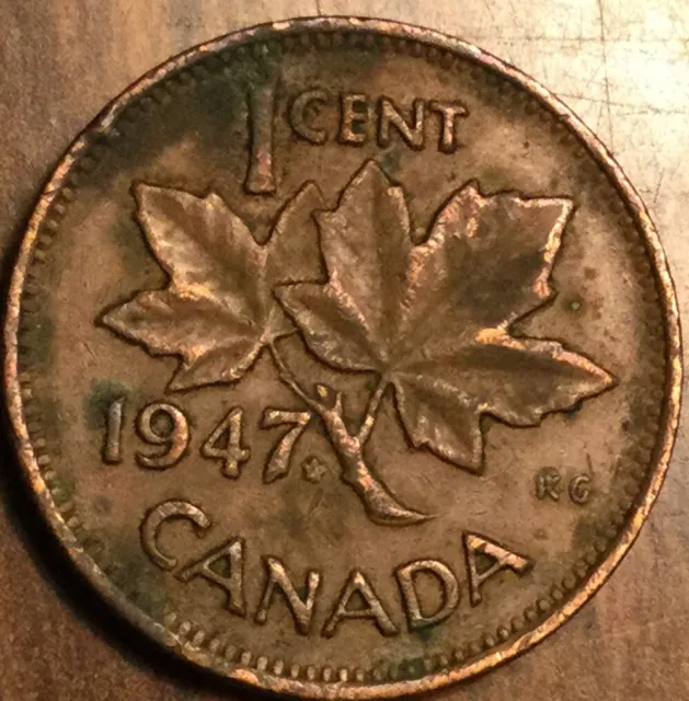 1947 Canada Small One Cent Penny Coin