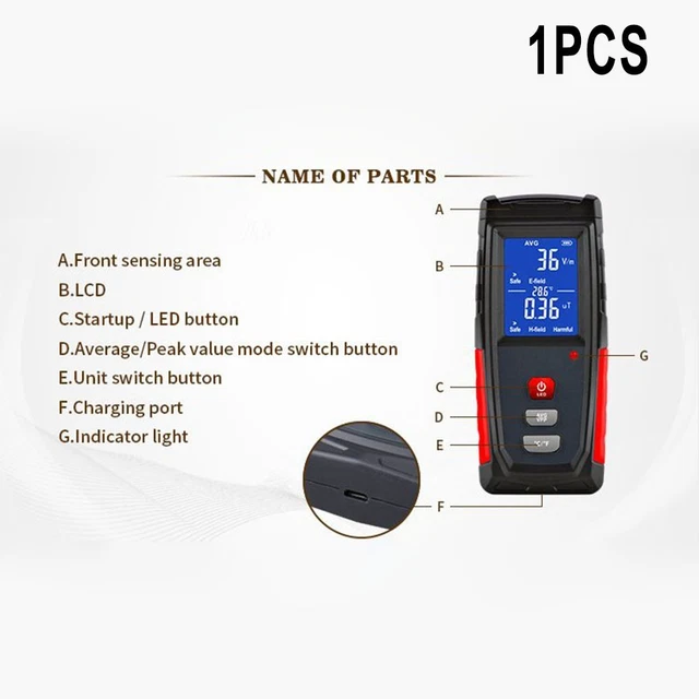 ERD-10 Elektromagnetischer Strahlungsdetektor | 4-in-1 Messgerät Für Zuhause & Büro
