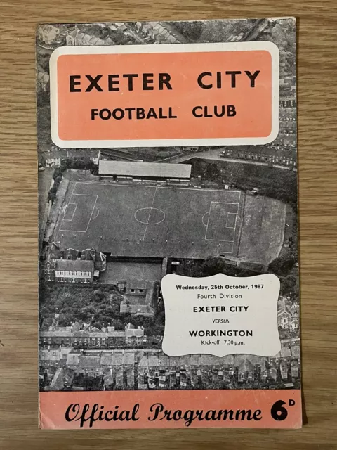 25/10/1967 Exeter City v Workington Football Programme 25th October 1967