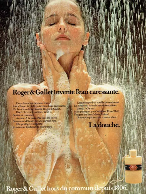 publicité Advertising 0423 1980   Roger & Gallet  eau caressante la Douche