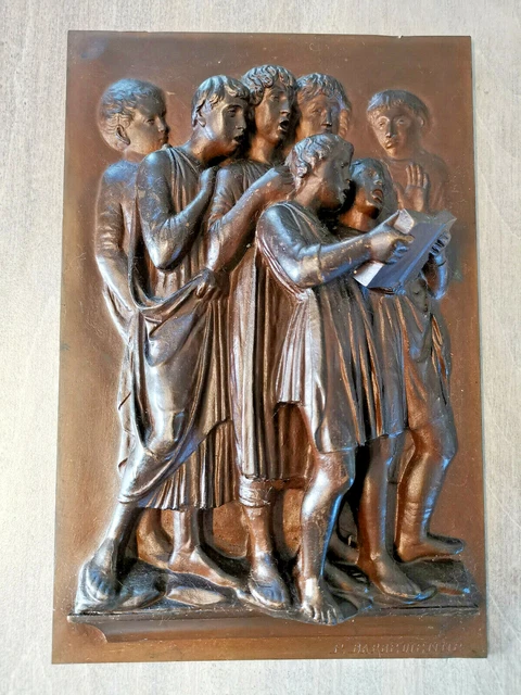 F.barbedienne Bronze Bas Relief Ancien Epoque Authentique Signé, Numeroté