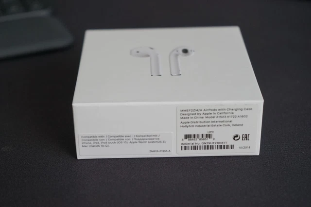 Apple AirPods 1. Gen mit kabelloser Ladehülle MMEF2ZM/A Modell A1523 A1722 A1602