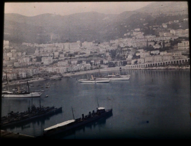 Lot De 5 Autochromes Lumière 9x12 Cm De Monaco Vers 1910 - Tirages Originaux, Bel état