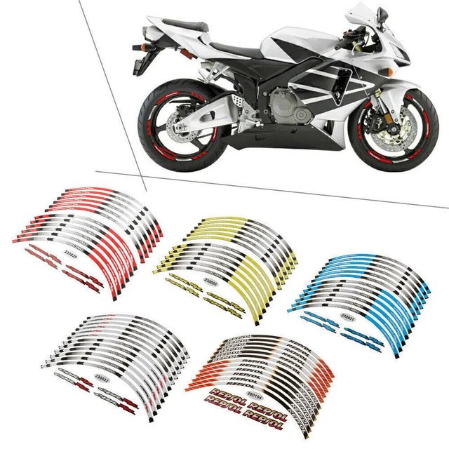 For Honda Repsol HRC CBR RR Motorcycle Rim Stripes Wheel Decals Tape Stickers