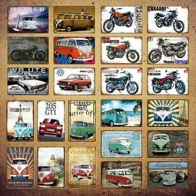Car Motorcycle Metal Tin Sign Iron Painting Poster Hotel Garage Wall Plaque