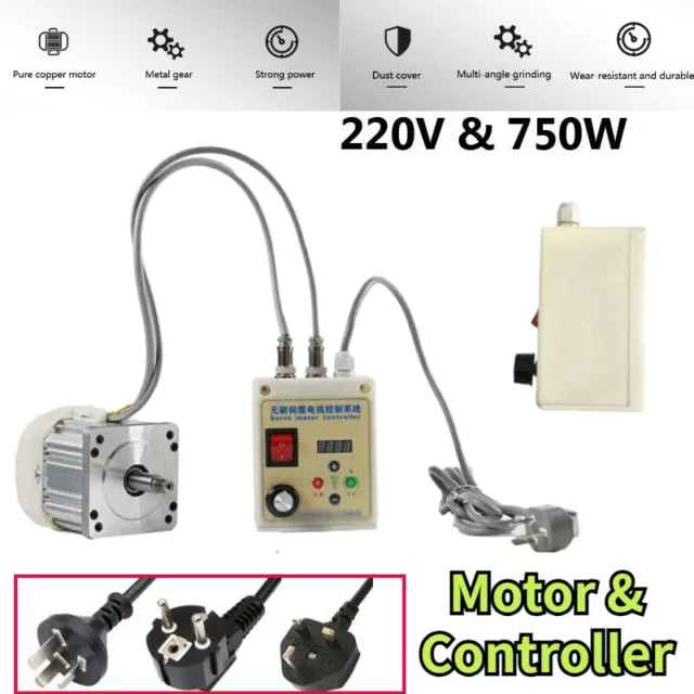 220V 750W Switch Brushless Motor Face Mount Servo Motor &Controller Driver Lathe